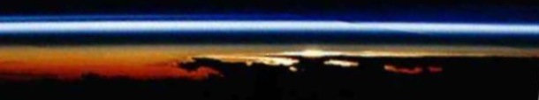 Sunrise over earth viewed from space